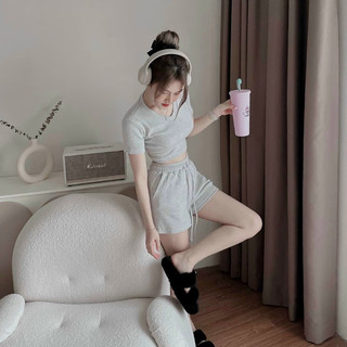 (SHOP BIGSIZE NỮ 50KG ĐẾN 90KG ) set đồ thun gân croptop