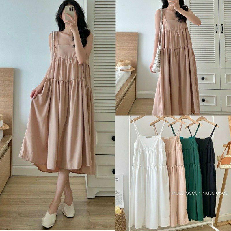 TT 10 - đầm maxi nữ, thiết kế cột nơ ở vai, có 3 MÀU chất đũi cực xinh