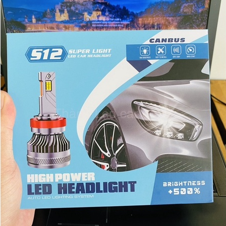 Đèn pha led H4 S12 Super Light 75W 28000LM hiệu suất cao - chính hãng