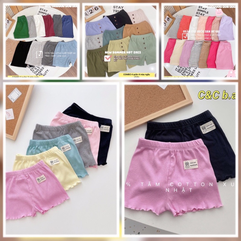 9339 Set 6 quần cotton cho bé gái bé trai, set 3 quần chất thấm hút mồ hôi co giãn 4c hàng có sẵn SP001572 SP001893 9098