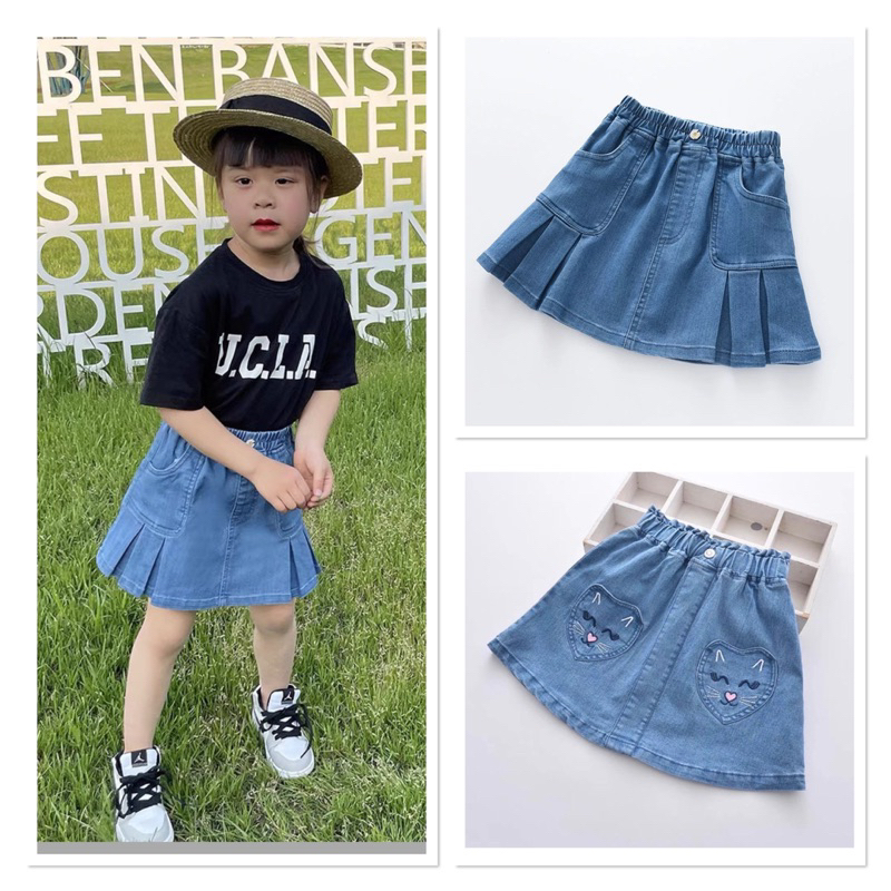 Chân váy jean giấy bé gái 2-12y(13-33kg)