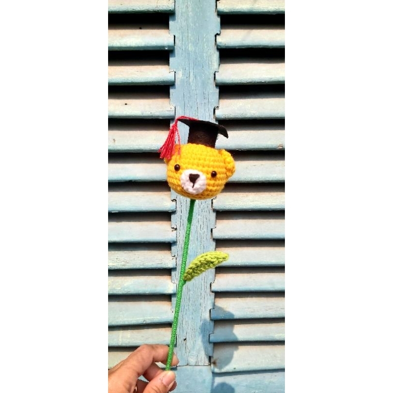 Cành hoa len thú tốt nghiệp + gấu, heo, thỏ, cừu, voi hàng sẵn