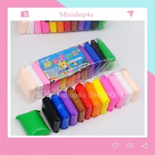 Đất nặn tự khô 12 màu và 24 màu tặng kèm dao