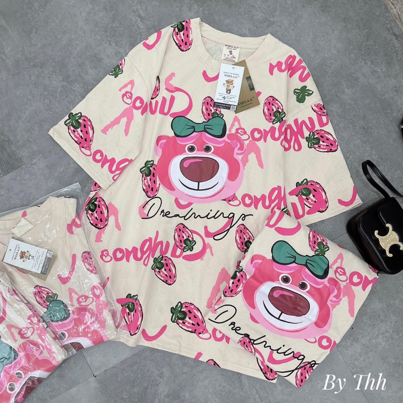 ÁO PHÔNG GẤU DÂU HỒNG