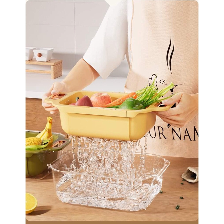 RỔ RỬA THỰC PHẨM 2 LỚP ĐA NĂNG SIURE- Giúp công việc nhà bếp dễ dang hơn