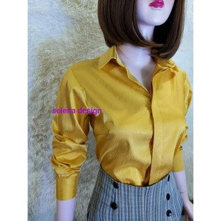 áo sơ mi nữ lụa gấm có ánh nhẹ mềm mát mịn