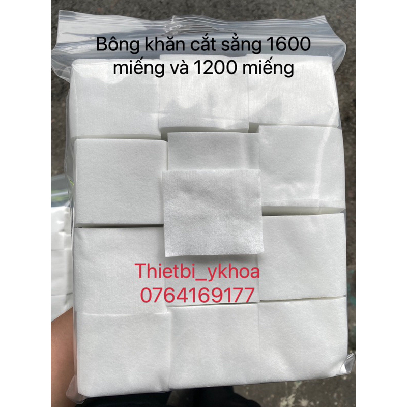 Bông cắt sẵn bông lau phun xăm thẩm mỹ 7 x 6cm gói 1200 miếng - khăn vải đa năng cắt 7x6 loại 1200 miếng