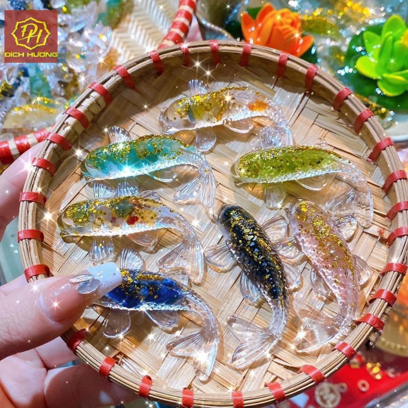 Cá Koi thủy sinh 1 con ( thạch anh phủ nhựa)