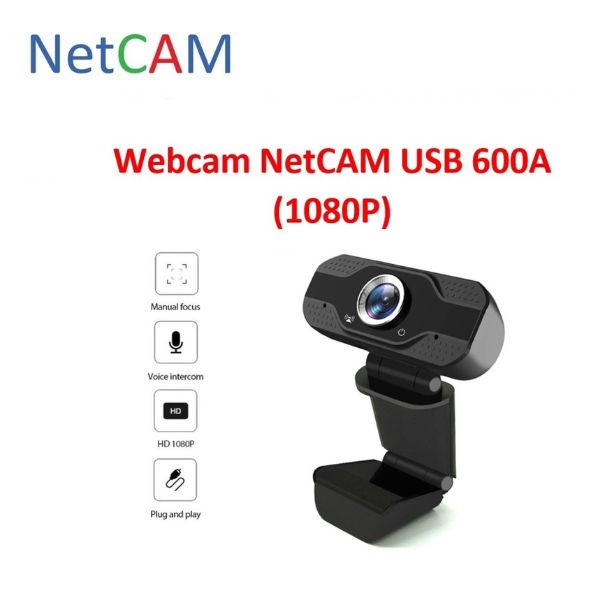 Webcam NetCAM USB 600A, Độ phân giải 1080P, Không cần cài Driver, Cắm là Dùng