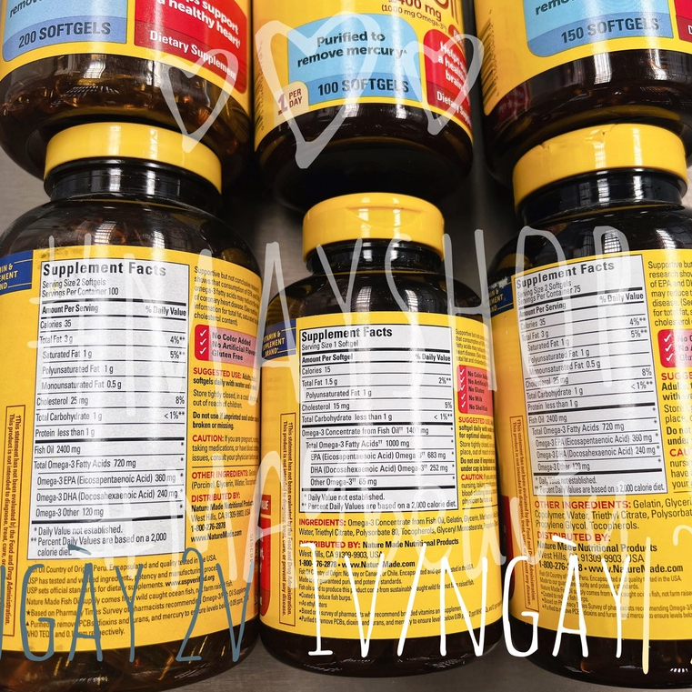 Dầu cá Omega 3 Nature Made Fish oil 1200mg