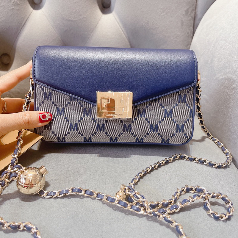 Túi đeo chéo Miocrakoly chính hãng size 18cm màu xanh navy