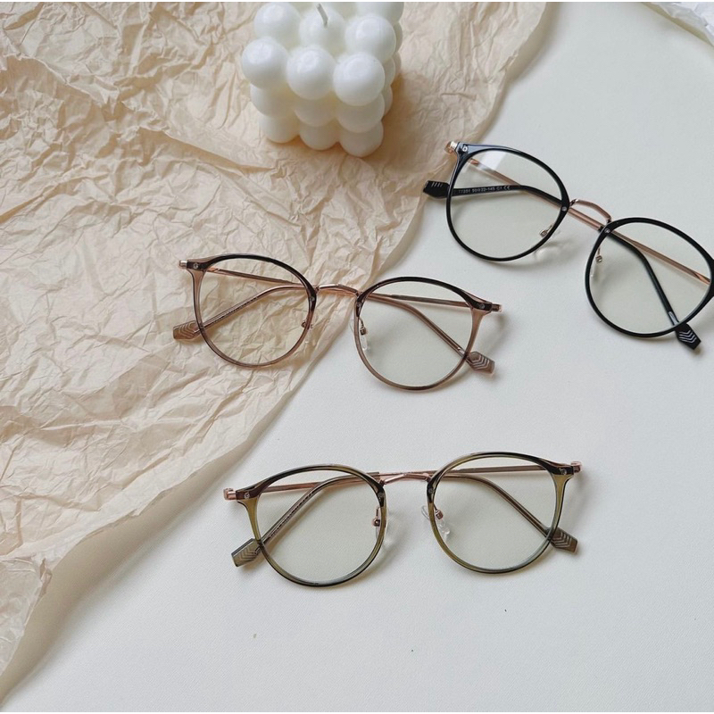 Kính giả cận,gọng kính mắt nhựa phối kim loại 9377 tròng uv400