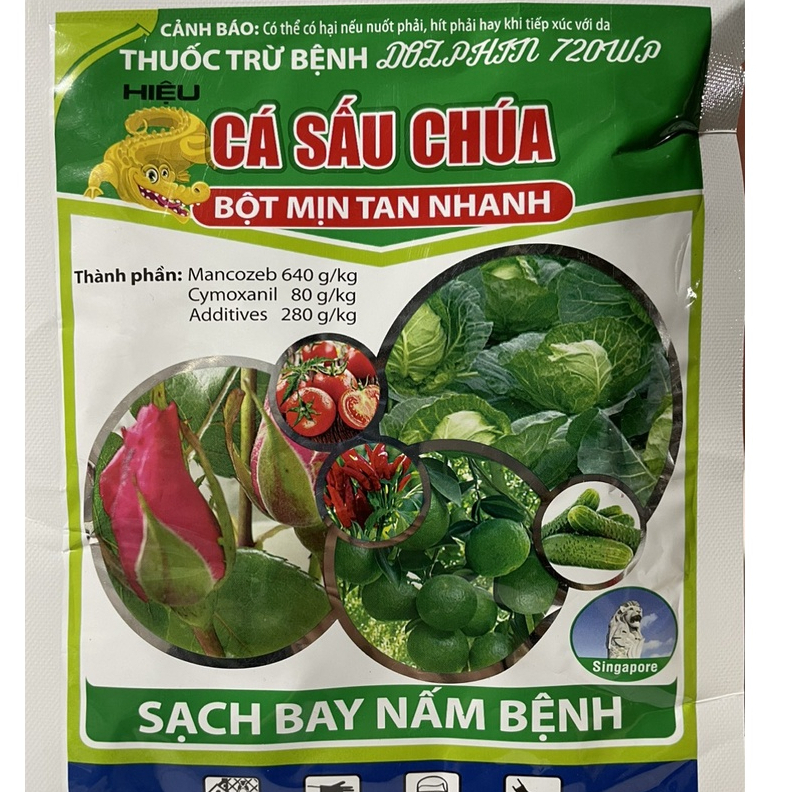 Sản phẩm trừ bệnh cây trồng Cá Sấu Chúa Thán thư, sương mai, phấn trắng, vàng lá, đốm lá, thối nhũn,, đốm vòng,loét sẹo,