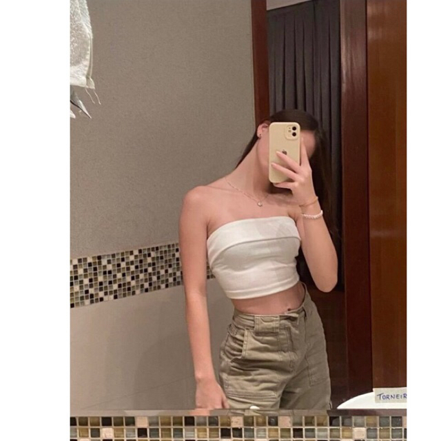 Áo croptop quây ngang JUNE.SG Áo quây không mút ngực ôm body Tube Top D008