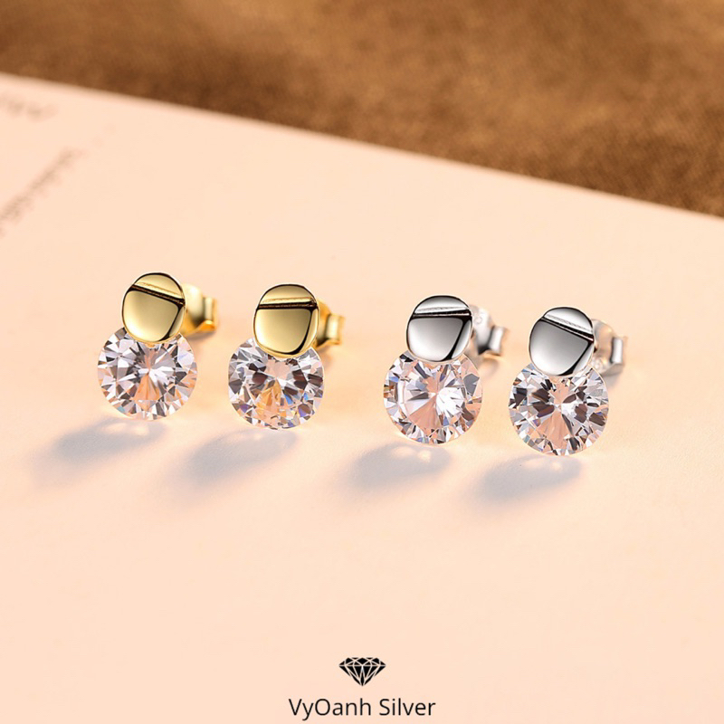 Khuyên tai bạc nữ VyOanh Silver, Bông tai bạc nữ thiết kế thanh lịch SE0287