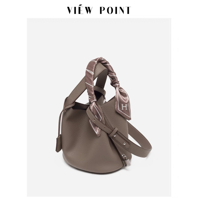 Túi View Point da thật dáng H kèm ngựa treo, khăn H và khoá