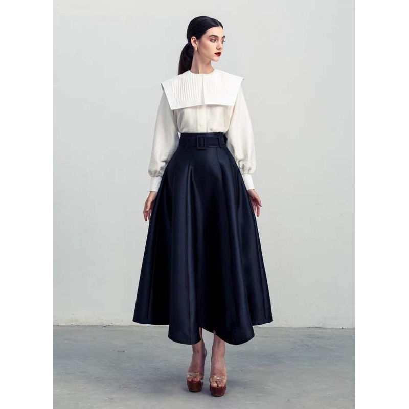 Chân váy xoè dài lưng cao , có đai, siêu đẹp