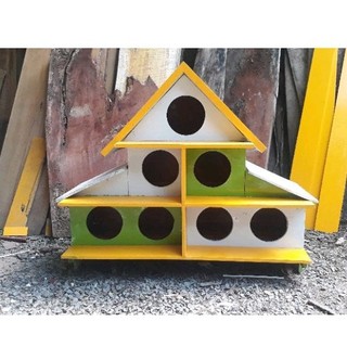 Chuồng bồ câu gỗ nuôi thả 7 lỗ tròn