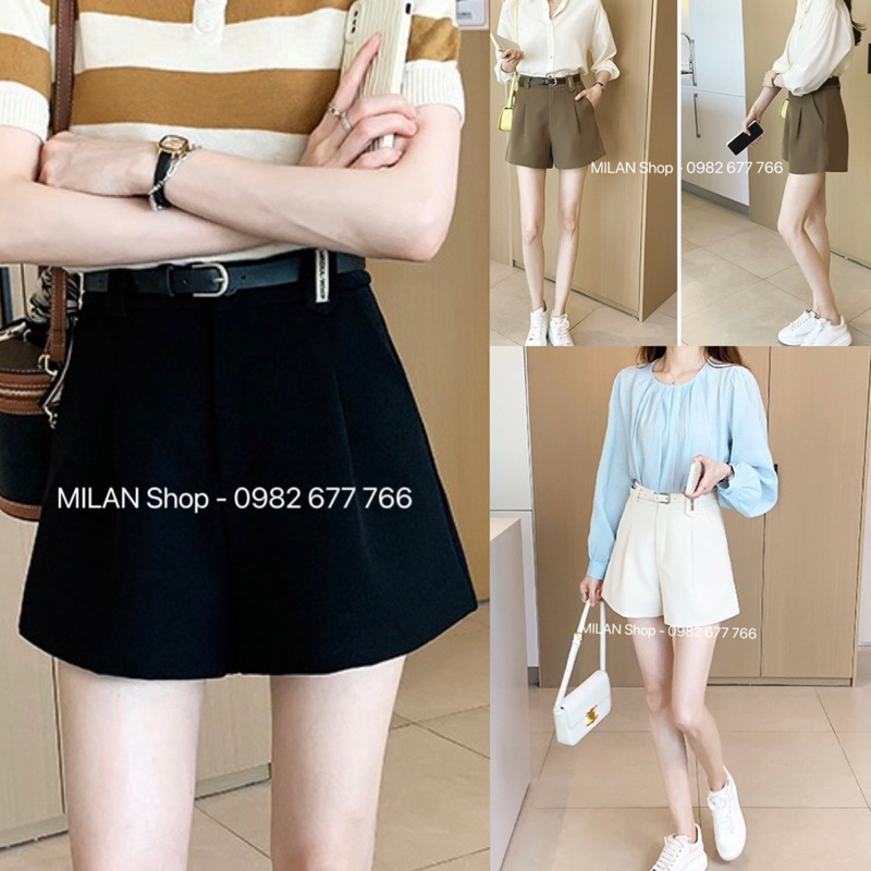 Quần short vải kèm đai new hot