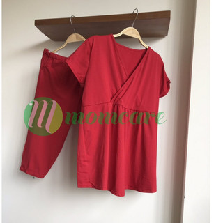 Đồ bộ bầu lửng CỔ TIM - Đồ ngủ bà bầu sau sinh cho con bú ti - Quần áo bầu cho mẹ thời trang mùa hè giá rẻ Bigsize