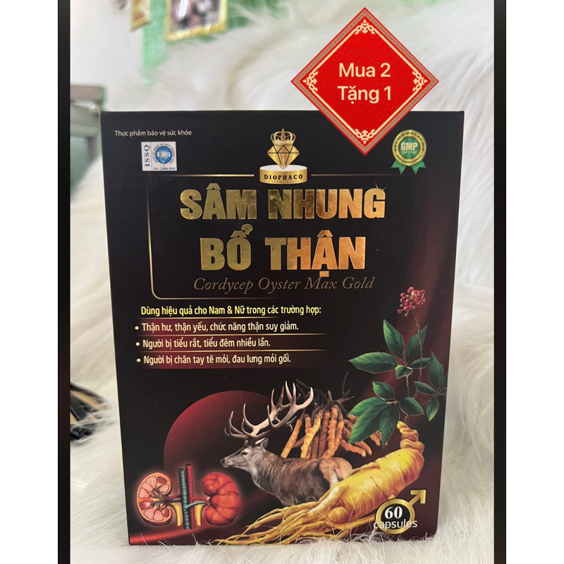Sâm Nhung Bổ Thận Mua 5 tặng 1 hộp 60 viên
