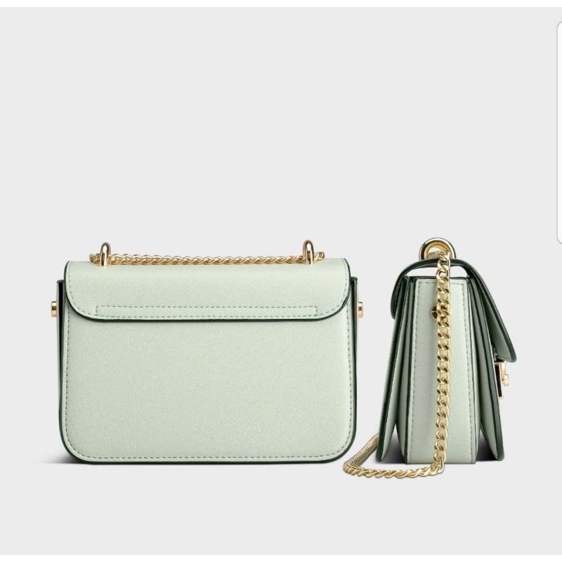 Túi nữ đeo chéo da mềm nắp gập khóa vàng _YUUMY Seasand YN109