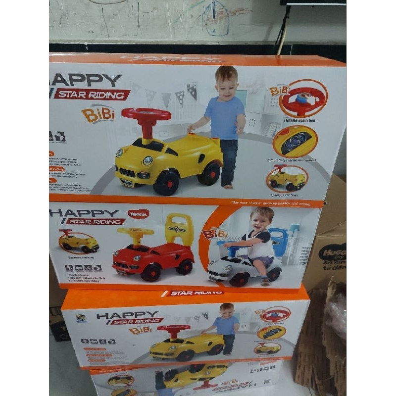 Xe chòi chân ô tô Happy bibi quà huggies