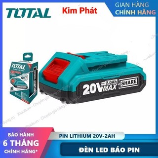 Pin sạc 20v total tfbli20011, pin lithium dùng được cho các dòng máy 20v của ingco - total, cục pin sạc 20v