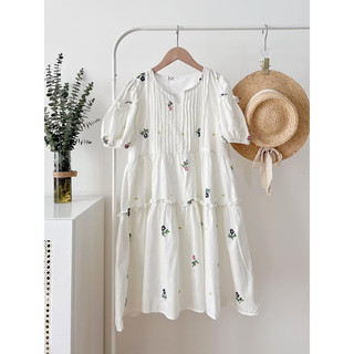 Đầm babydoll hoa ly (ảnh thật/ có sẵn)