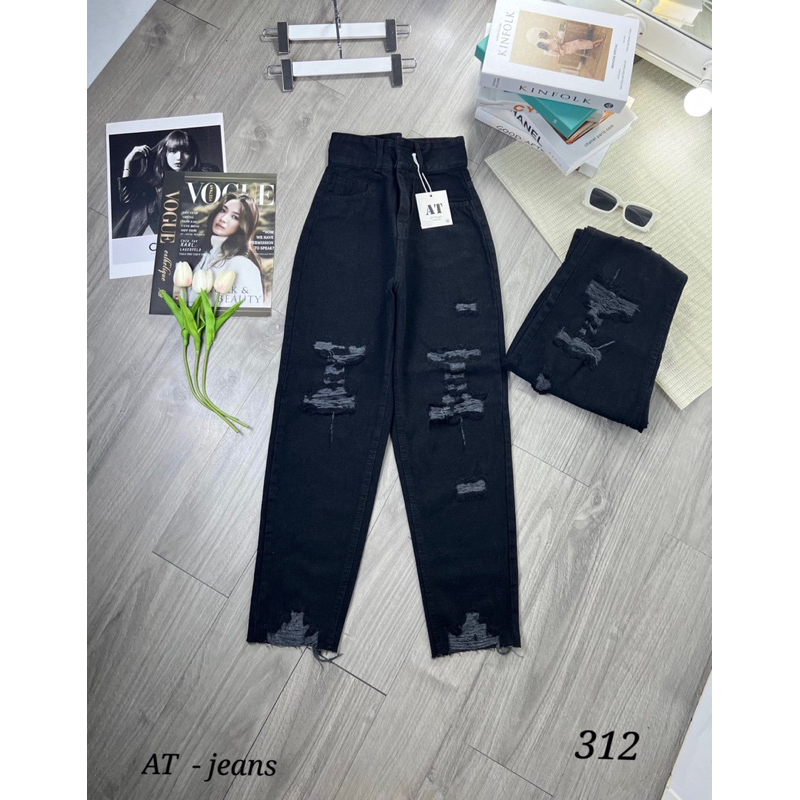 🔥Quần Baggy Jeans Lưng Cao Rách Cá Tính Hot | BigBuy360 - bigbuy360.vn