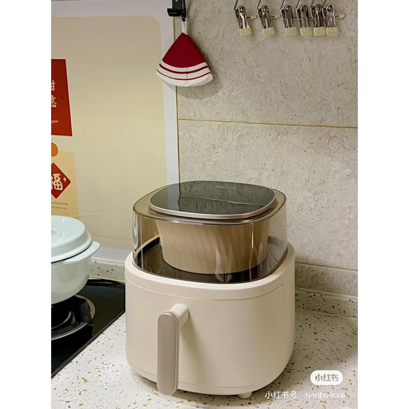 Nồi Chiên Không Dầu BEAR Dung Tích 6L Bản Điện Tử Có Thanh Đảo Bảo Hành 12 Tháng - Cáo Đeo Nơ