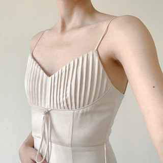 Váy lụa màu be size S của Jubin Studios