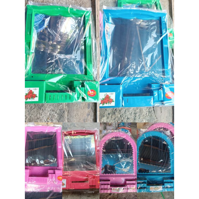 Gương hình vuông hình oval nhựa 3 màu cho nhà vệ sinh