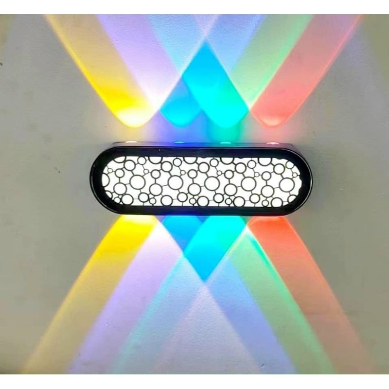 Đèn Tường Led 8 Tia ánh Sáng Màu Hắt Sáng 2 Đầu