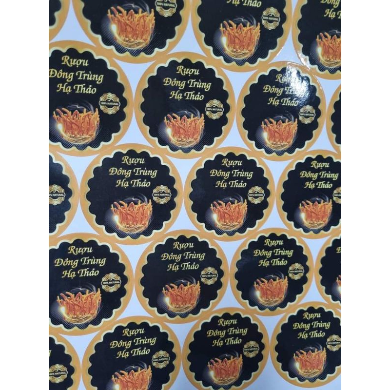 COMBO 10 TEM GIẤY TRÒN 6.5CM DÁN CHAI THỦY TINH XO