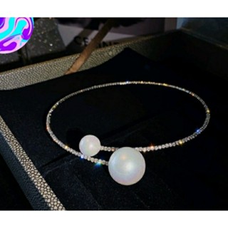 vòng kiềng cổ, vòng tay dạng hở hai hạt tròn to