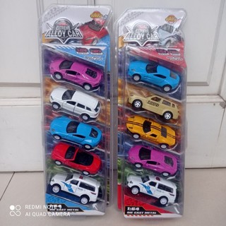 Combo 5 chiếc ô tô sắt mở cánh tỉ lệ 1:64, bánh đà