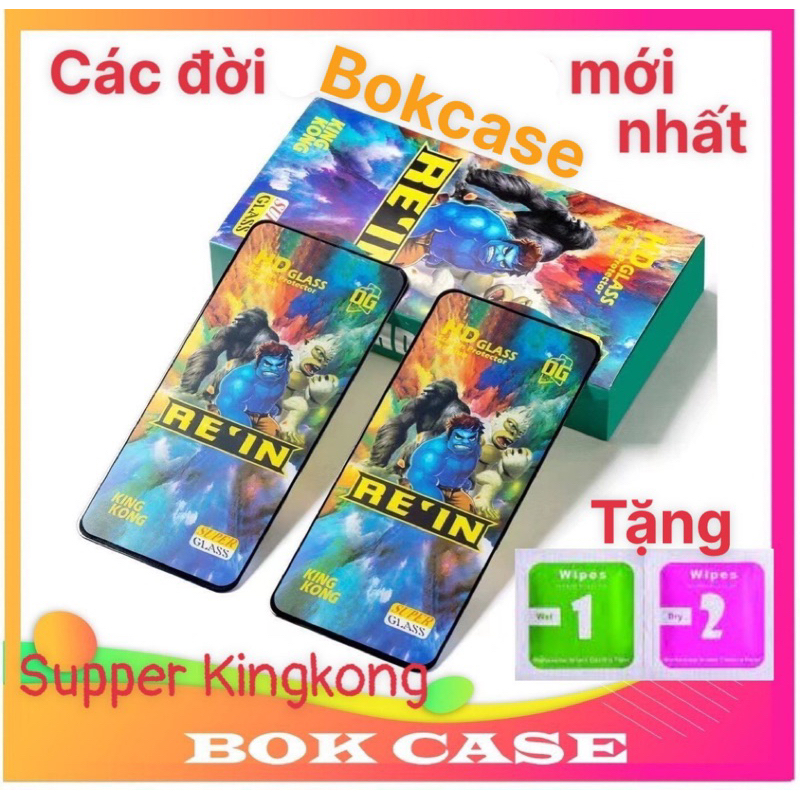 Kính cường lực supper Kingkong 14PROMAX 13promax 12PROMAX 11Promax/11/11pro/xsmax/x/xs/xr/7plus/8plus/6plus/678