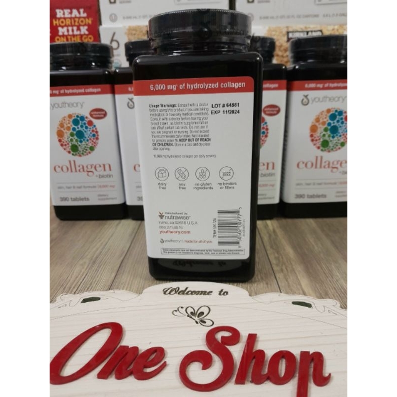 Viên uống Collagen Youtheory Type 1 2 & 3 giúp làm đẹp da dành cho nữ 390 viên của Mỹ