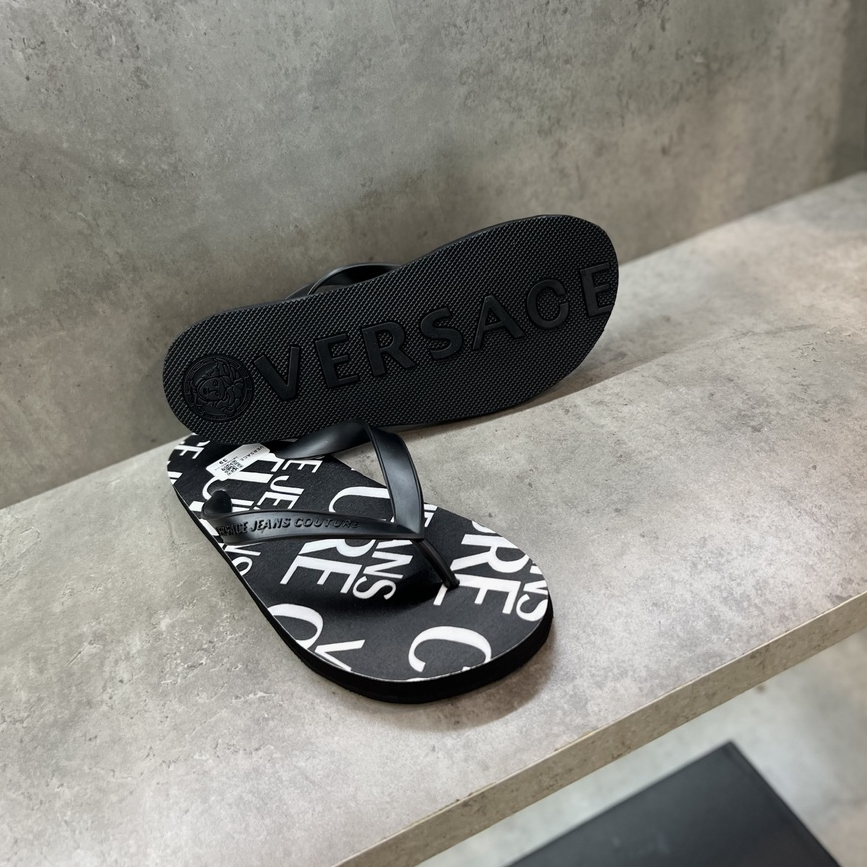 Dép xỏ ngón Versace họa tiết in đế LA on web fullbox bill thẻ phụ kiện