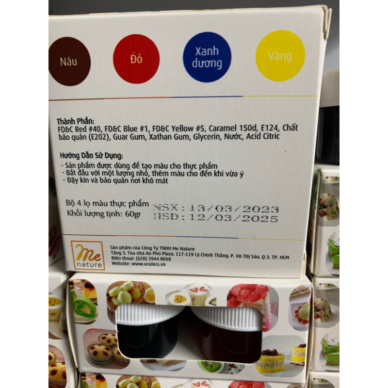 Màu thực phẩm VCOLORS dùng pha màu trong trang trí bánh, kẹo