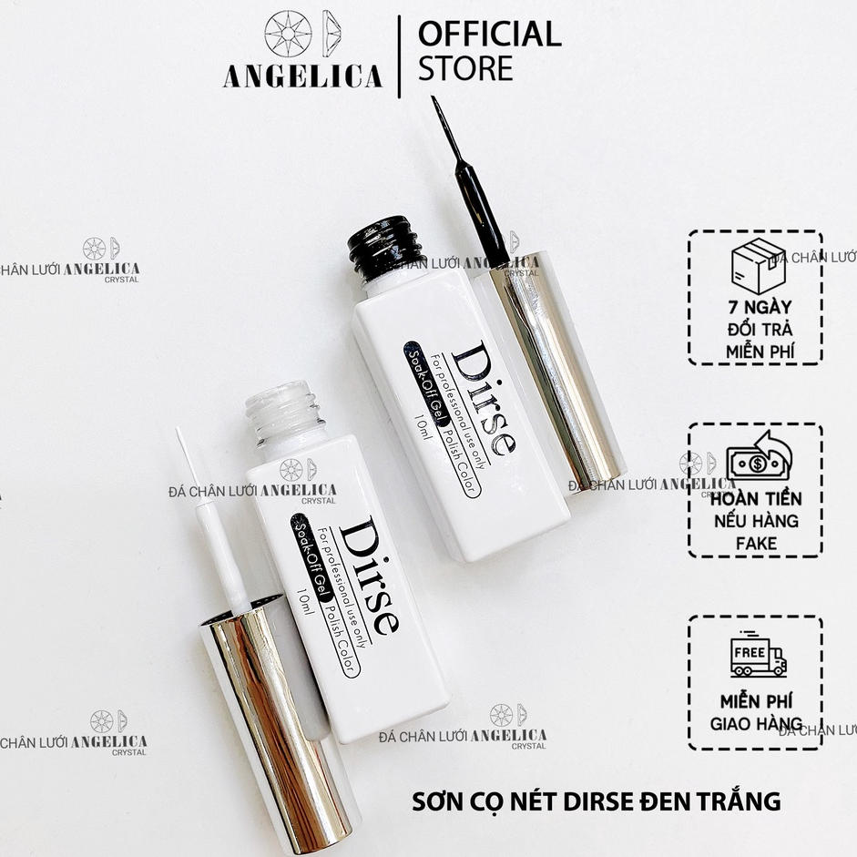 Sơn Gel Cọ Nét Đen Trắng Chính Hãng ANGELICA 10ml