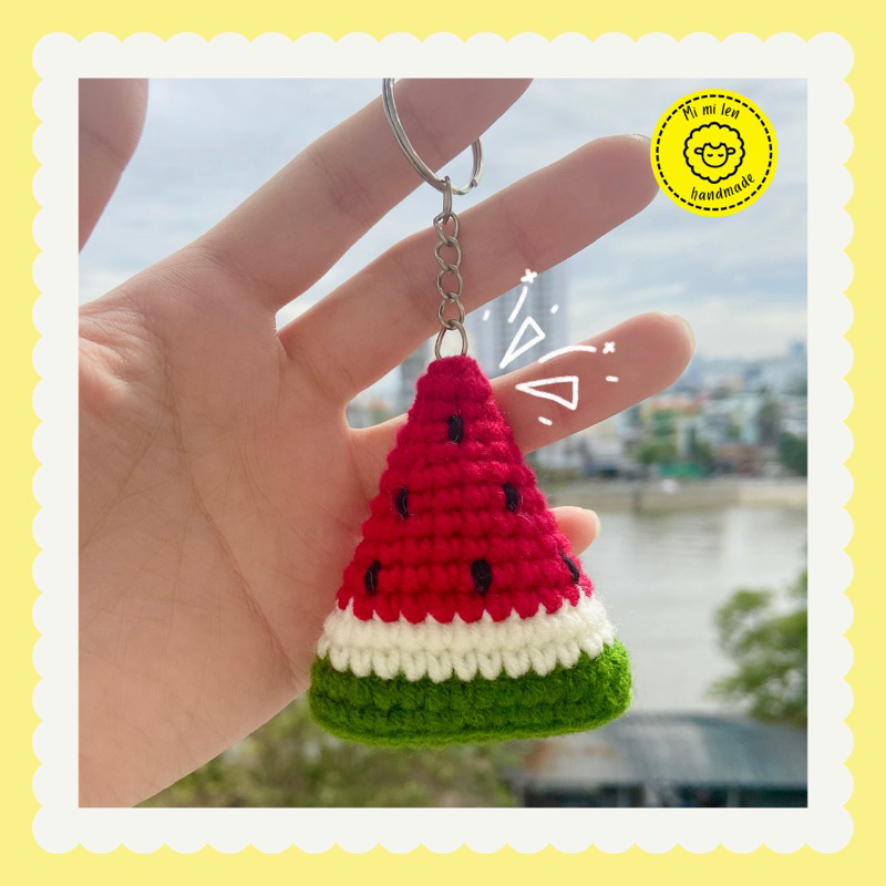 Móc khoá miếng dưa hấu, cute dễ thương, đáng yêu