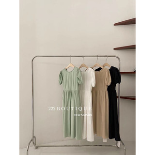 váy suông lụa Moxi cổ tròn 80040