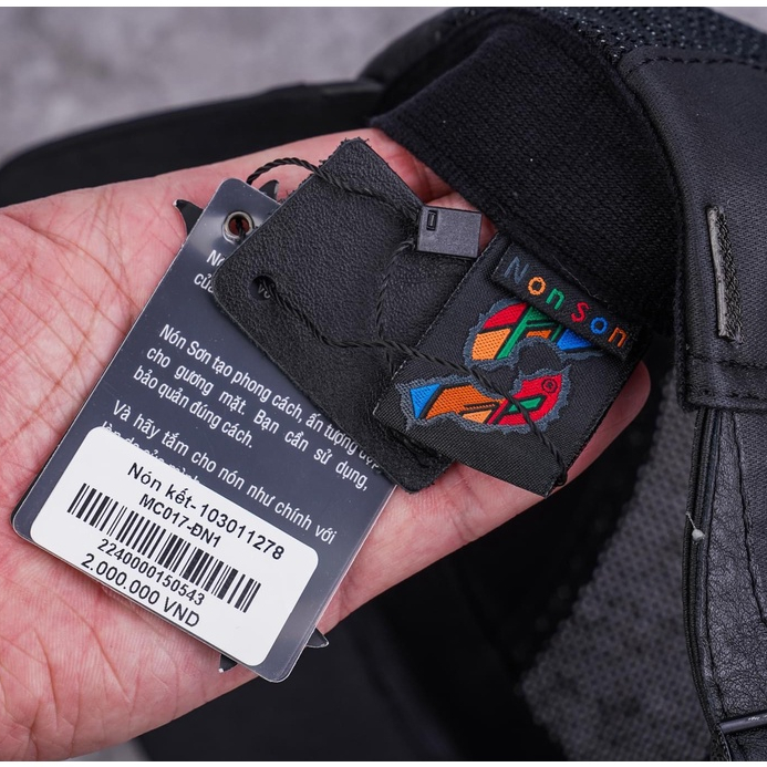 Nón Sơn chính hãng dáng không chóp phối da cao cấp dành cho nam chất liệu gió cao cấp MC017  - Hùng Nón Hiệu