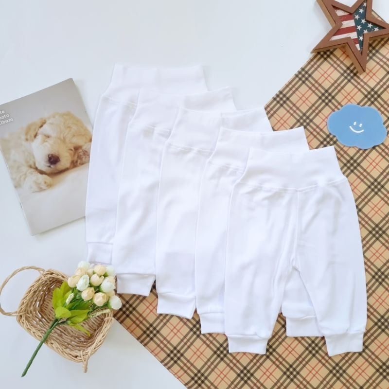 Bunnybaby - Set 5 Quần sơ sinh lưng cao giữ ấm bụng cho bé ngủ ngon, size 3-10 kg, mẫu ngẫu nhiên