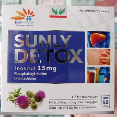 Viên Uống Bổ Gan SUNLY DETOX - Hộp 60 viên. Tăng cường thải độc Gan, Giảm viêm gan, xơ gan, men gan cao, mẩn ngứa