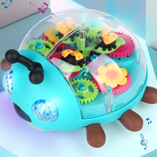 Đồ chơi bọ cánh cứng trong suốt chạy PIN , có đèn LED và nhạc vui nhộn dành cho các bé