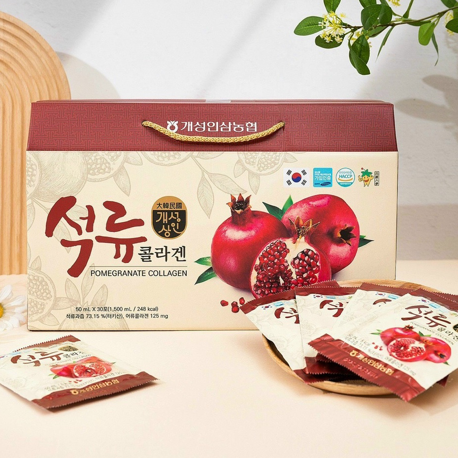 Nước Hồng Sâm Collagen Lựu Ginseng Pomegranate Collagen hộp 30 gói Hàn Quốc