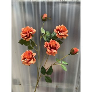 Cành 4 bông Hồng Kim Cương lụa cao cấp hàng nhập khẩu cành dài 80 cm